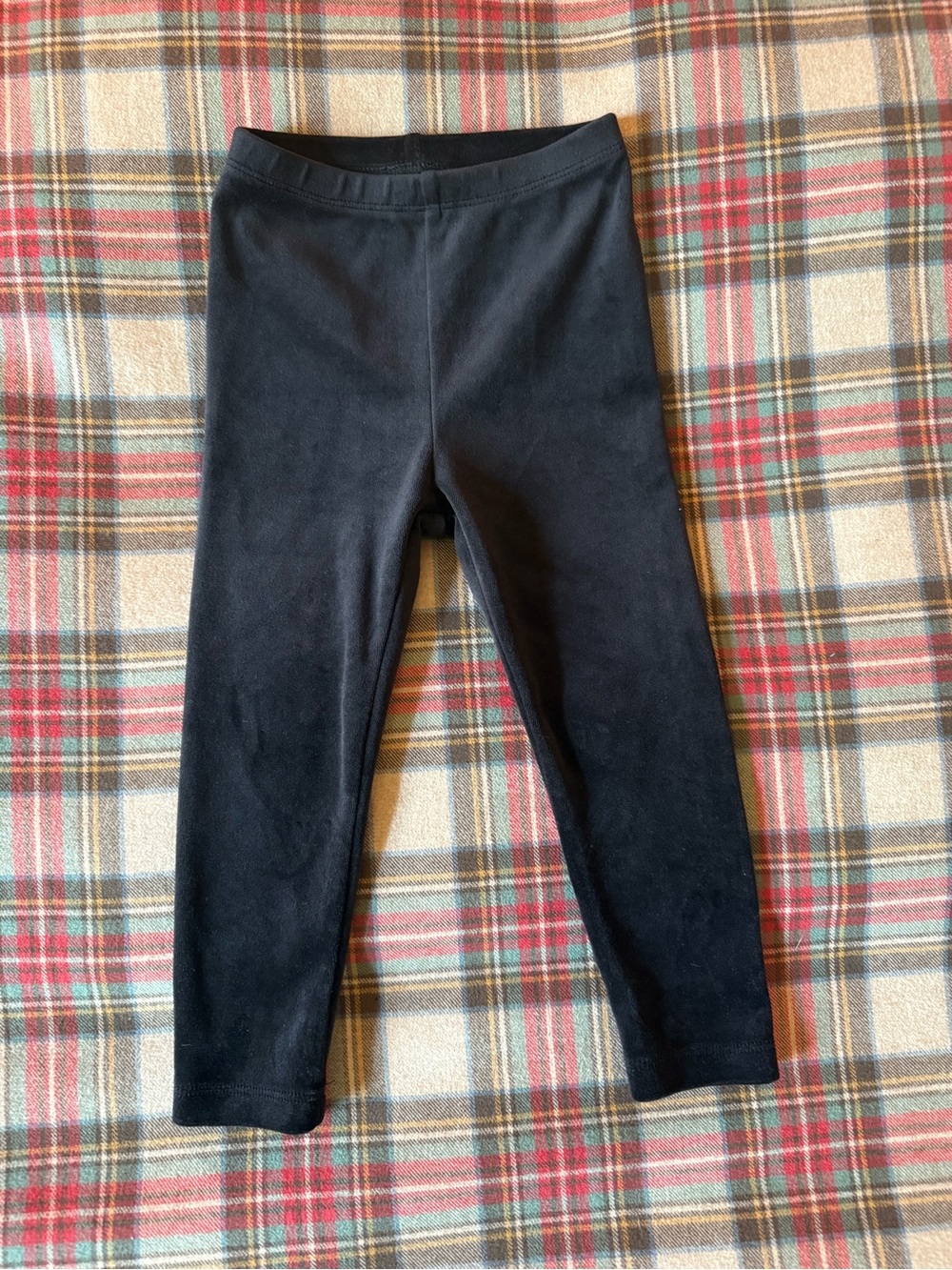 3T Black Velour Stretch Leggings